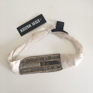 Steve Madden embellished scarf choker necklace